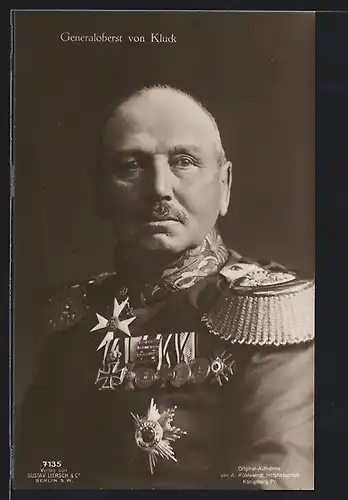 AK Generaloberst von Kluck in Uniform, Halbporträt