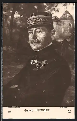 AK Französischer General Humbert in Uniform, Halbporträt