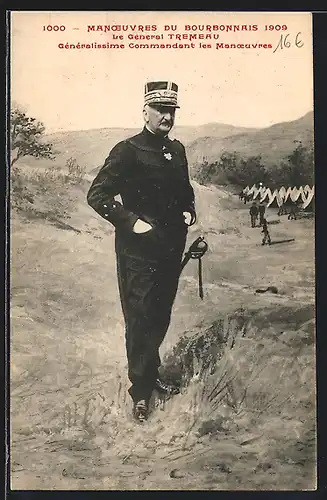 AK Französischer General Tremeau im Manöver 1909