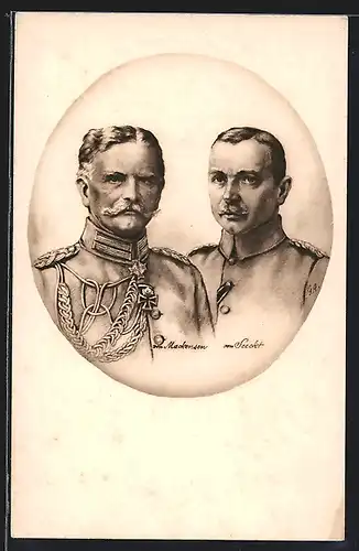 AK General August von Mackensen und Generalmajor Hans von Seeckt in Uniform, Porträt