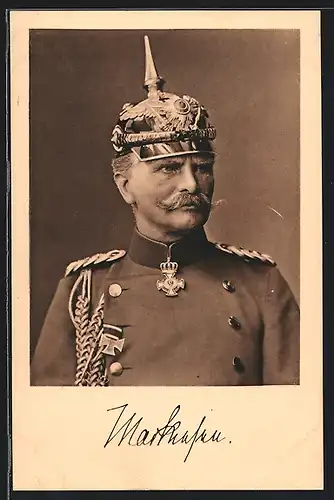 AK Heerführer Generaloberst v. Mackensen mit Pickelhaube