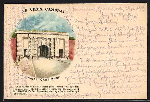 Künstler-AK Cambrai, Porte Cantimprè