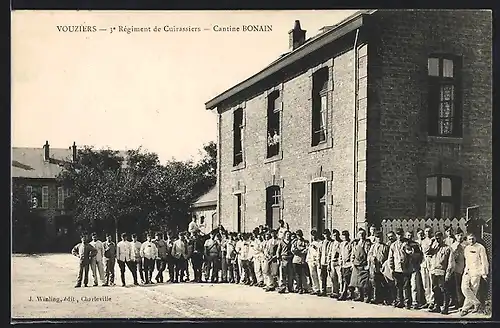 AK Vouzièrs, 3. Règiment de Cuirassiers-Cantine Bonain