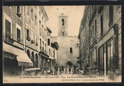 AK Saillans, La Grand`Rue et l`Eglise