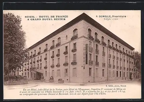 AK Nevers, Hotel de France & Grand Hotel Reunis