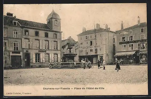 AK Charmes-sur-Moselle, Place de l`Hotel-de-Ville