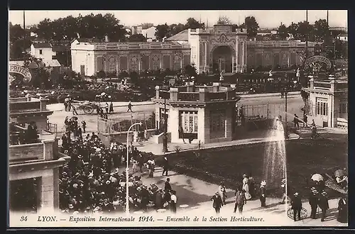 AK Lyon, Ausstellung Exposition International 1914, Ensemble de la Section Horticulture