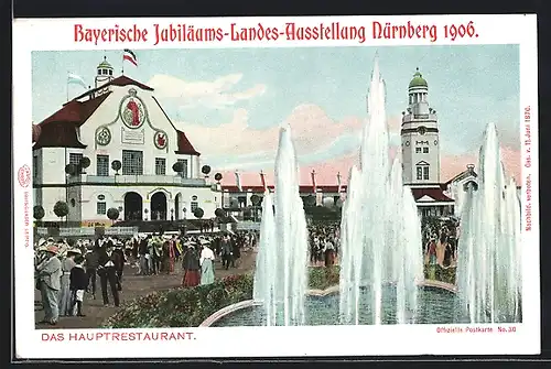 AK Nürnberg, Bayerische-Jubiläums-Landesausstellung 1906, Hauptrestaurant