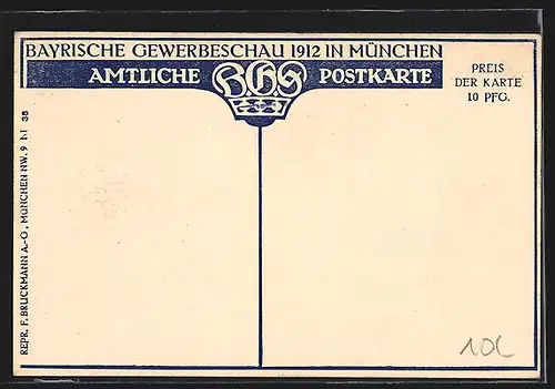 AK München, Ausstellung 1908, Statue Erwin Kurz Flussgott