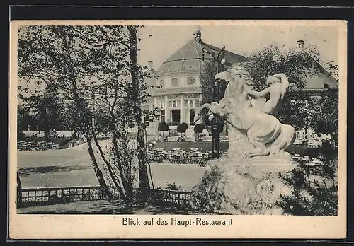 AK München, Bayrische Gewerbeschau 1912, Blick auf das Haupt-Restaurant