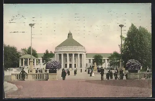 AK Dresden, Internationale Hygiene Ausstellung 1911, Festplatz mit populärer Halle  Der Mensch 