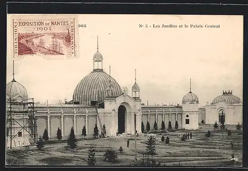 AK Nantes, Exposition 1904, Les Jardins et le Palais Central, Ausstellung