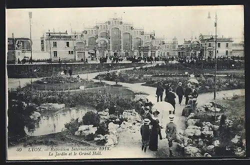 AK Lyon, Exposition Internationale 1914, Le Jardin et le Grand Hall