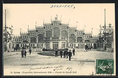 AK Lyon, Exposition Internationale 1914, Facade du Grand Hall, Ausstellung