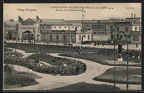 AK Lyon, Exposition Internationale 1914, Jardins de l`Horticulture, Village Sénégalais, Ausstellung
