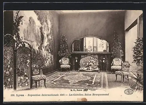 AK Lyon, Exposition Internationale 1914, Les Gobelins, Salon Bracquemond, Ausstellung
