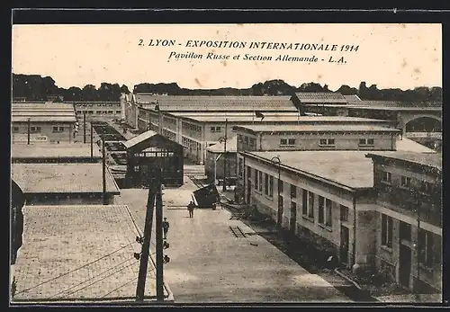AK Lyon, Exposition Internationale 1914, Pavillon Russe et Section Allemande, Ausstellung