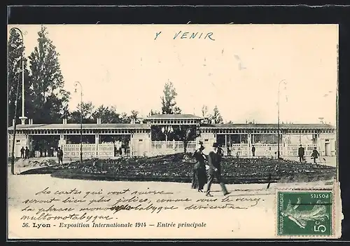 AK Lyon, Exposition Internationale 1914, Entrée principale, Ausstellung