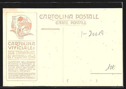 Künstler-AK Milano, Cartolina Ufficiale- Dell Esposizione 1906-Marina