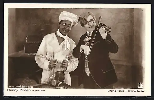 AK Schauspielerin Henny Porten in dem Film Meine Tante - Deine Tante, Filmszene