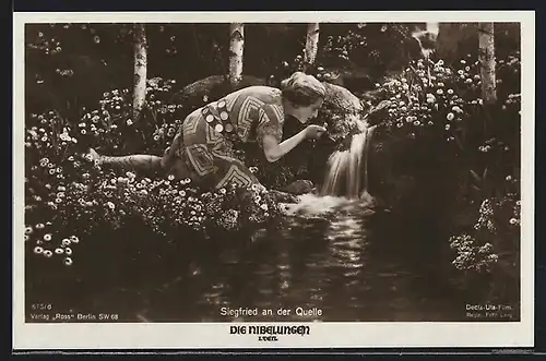 AK Filmszene Die Nibelungen, I. Teil, Siegfried an der Quelle
