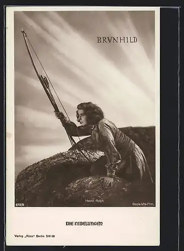AK Brunhild mit Pfeil und Bogen, Hanna Ralph in Die Nibelungen