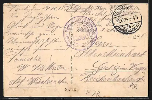 AK Herbeville, Bauschstrasse mit zerstörten Häusern