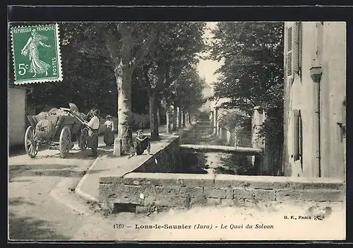 AK Lons-le-Saunier, Le Quai du Solvan