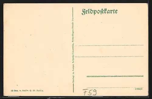 AK St. Souplet, Ortsansicht mit Strassenpartie