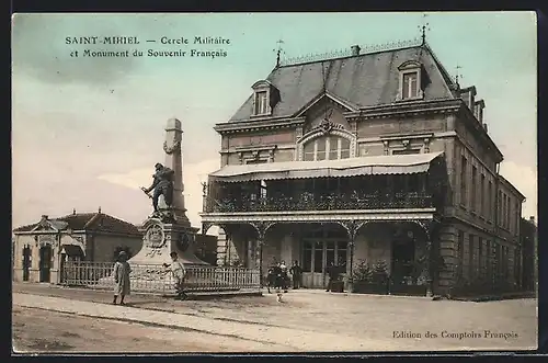 AK Saint-Mihiel, Cercle Militaire et Monument du Souvenir Francais