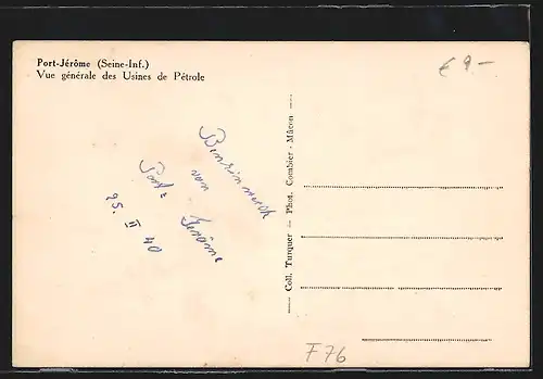 AK Port-Jérome, Vue générale des Usines de Pétrole