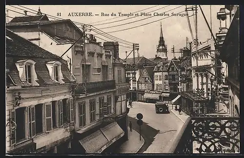 AK Auxerre, Rue du Temple et Place Charles Surugue