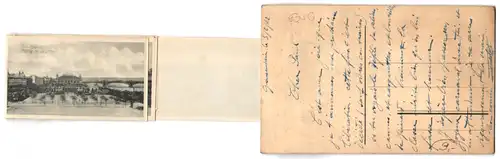 Leporello-AK Mainz a. Rhein, Markt, Bahnhof, Liebfrauenplatz, Gutenbergplatz mit Dom