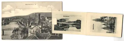 Leporello-AK Heilbronn a. N., Synagoge, Kätchenhaus, Kilianskirche