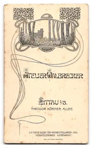 Fotografie H. Walbrecker, Zittau i. S., Theodor Körner-Allee, Hübscher Knabe im Anzug mit Fliege