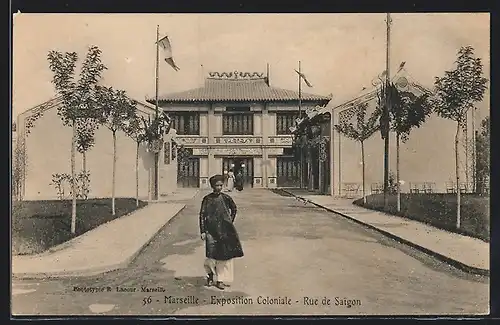 AK Marseille, Exposition Coloniale 1906, Rue de Saigon