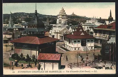 AK Marseille, Exposition Coloniale, Vue d`ensemble, cote Ouest, Ausstellung