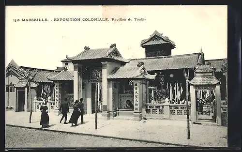 AK Marseille, Exposition Coloniale, Pavillon du Tonkin