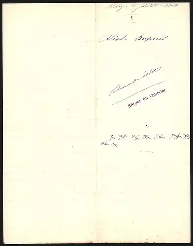 Rechnung Vitry-le-Francois 1904, Alias-Dupuis, Hautes Nouveautés & Confections Gros et Détail, Firmenlogo