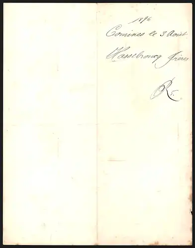 Rechnung Comines 1896, Flassebroucq Frères, Manufacture Franco-Belge de Fil de Lin Retors, Auszeichnungen