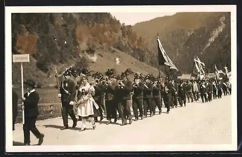 Foto-AK Bad Reichenhall, Festzug zum Schützenfest