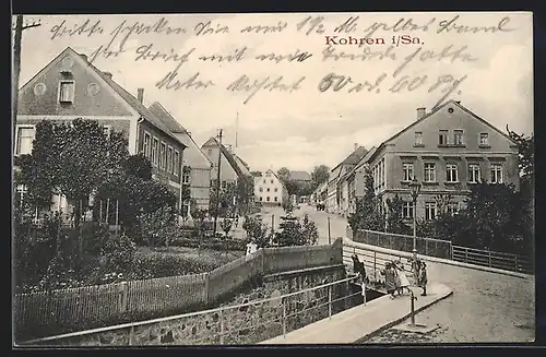 AK Kohren /Sa., Strassenpartie mit Kindern