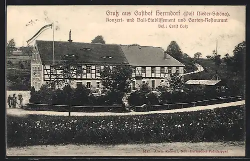 AK Niederschöna, Gasthof und Restaurant Herrndorf