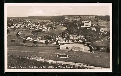 AK Eichstätt i. Bayern, Blick über die Thingstätte hin zur Willibaldsburg