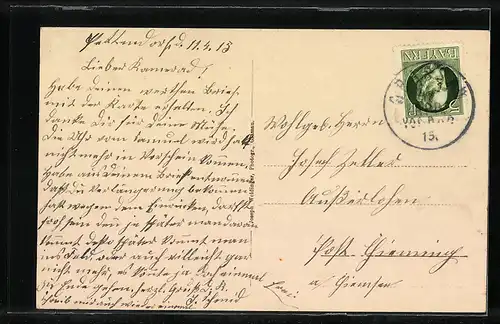 AK Grassau / Chiemgau, Ortsansicht mit Hochplatte