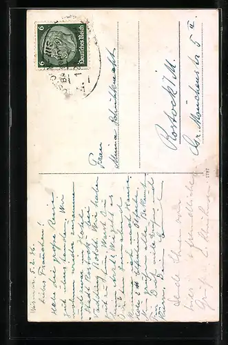 AK Wismar i. M., Strassenpartie am Wassertor