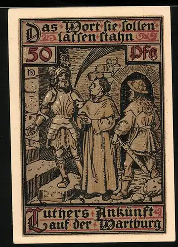 Notgeld Eisenach 1921, Luthers Ankunft auf der Wartburg
