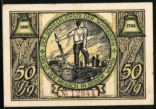 Notgeld Rudolstadt 1922, 50 Pfennig, Erste Begegnung Schillers und Goethes