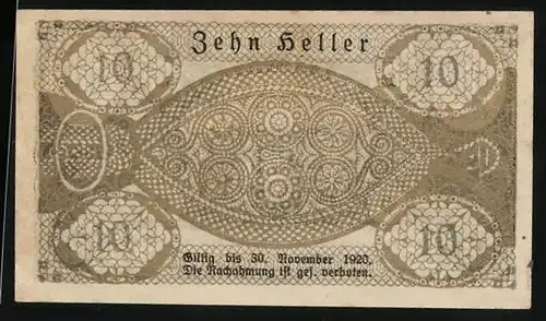 Notgeld Pattigham 1920, 10 Heller, Heilbad St. Thomas
