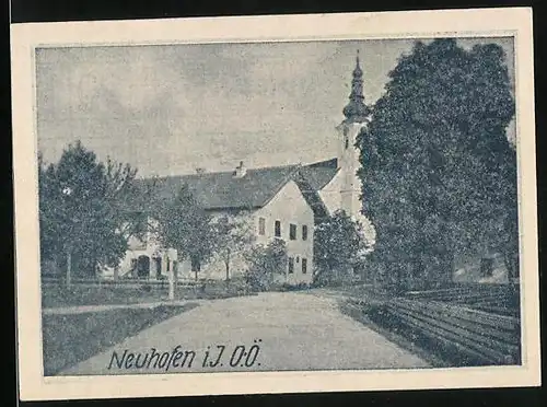 Notgeld Neuhofen i. J. 1920, 20 Heller, Ortspartie mit Kirche